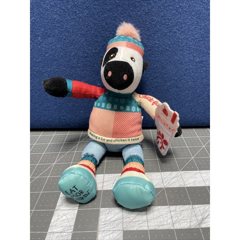Chick-fil-A Holiday Plush Cow‎ 10in 2023 Limited Edition Milkshake Toy